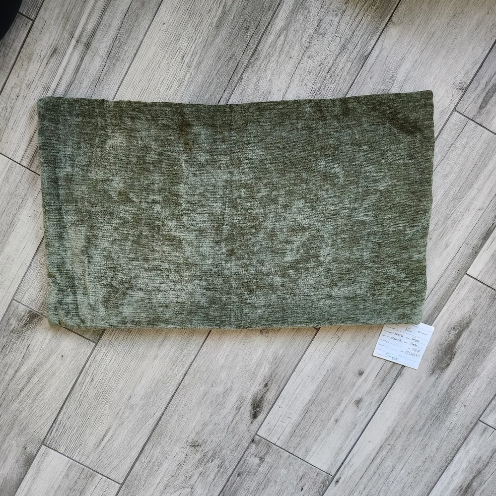 Love Marlo Mossy Green Chenille Pillow Cover Floral Sunflowers Oblong 14×24